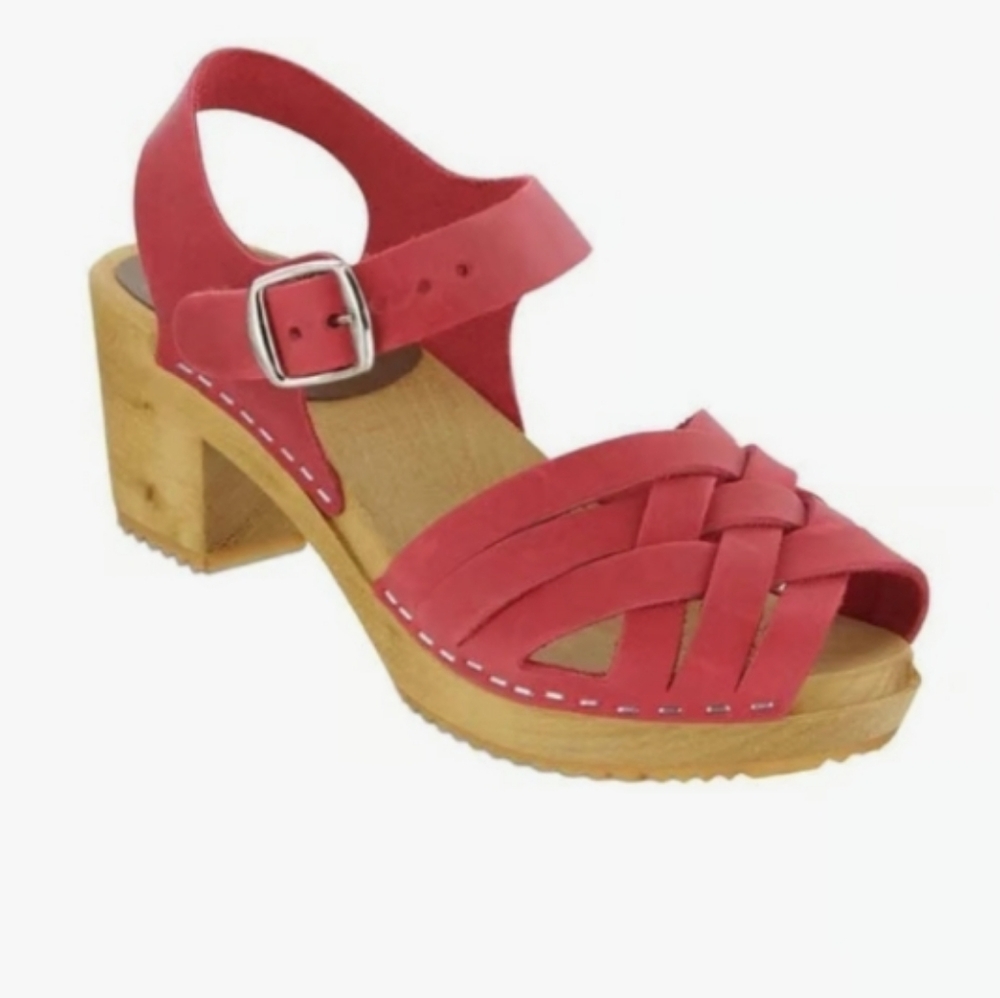 MIA Swedish Red Betty Clogs with Wooden heels size 41